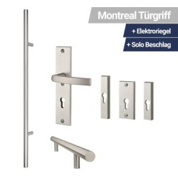 Montreal Türgriff Gerade + Elektroriegel + Solo Beschlag