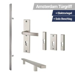 Amsterdam Türgriff Gerade + Elektroriegel + Solo Beschlag