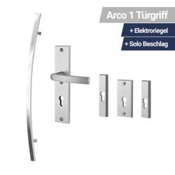 Arco 01 Türgriff + Elektroriegel + Solo Beschlag